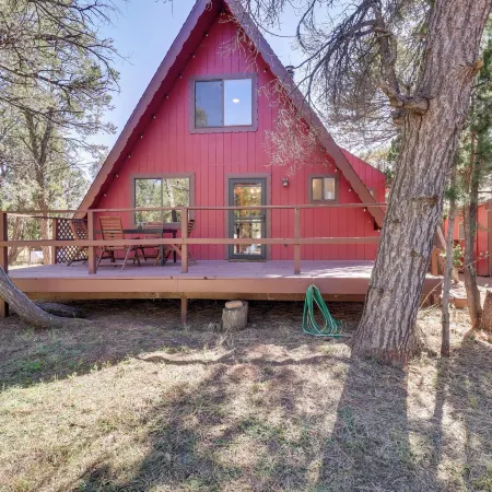 Decks + Fire Pit: Rustic-Modern Overgaard Cabin!