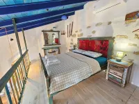 fantastic studio Komos, sleeping gallery, kitchenette, bathroom, private balcony