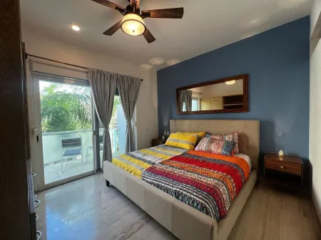 1bed centro, roof top sea view, jacuzzy pool, work space gym 400m beach