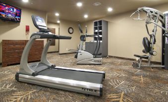 a gym with various exercise equipment , including treadmills and weight machines , in a well - lit room at The Watford