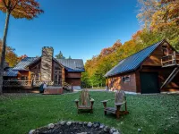 New Large Adirondack Lodge with Pond Waterfront and A/C Hotels in Webb