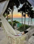 Beautiful cottage in front of the sea. Tulum.