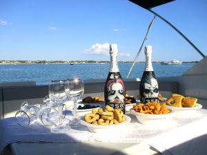 Aperitif in Luxury Yacht at Sunset