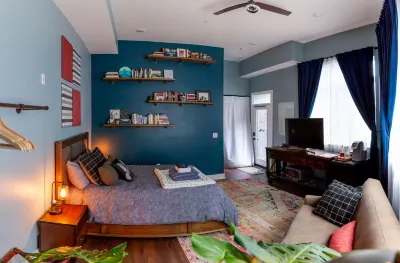 Private Street Entrance to Spacious Guest Room