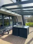 Vacation home close to the beach with patio cover; fiberglass; garden; parking at the house