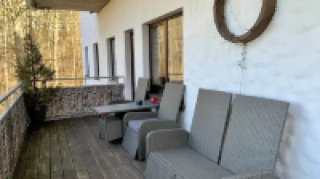 Villa Warzenburg, apartment 2 with panoramic view, balcony and fireplace. Vacation with a dog.