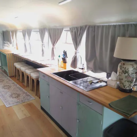 Vintage Bedford Bus Farm Glamping Under the Stars