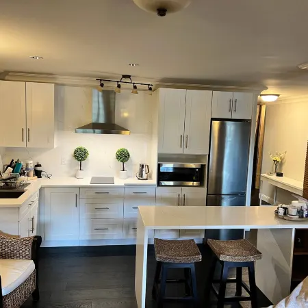 Private 1 bdrm suite with living room and kitchen