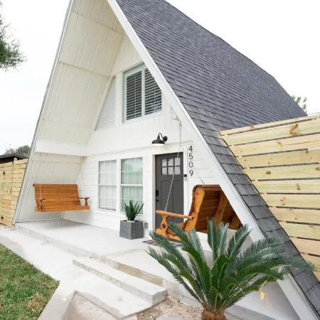A pet friendly A-Frame with a hot tub & fire pit!