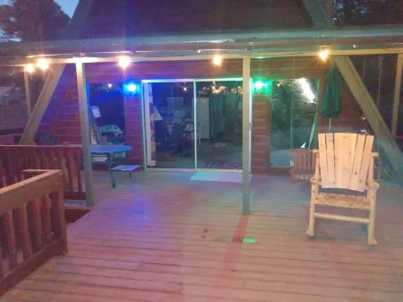 Cool 'A' frame cabin in the ponderosa pines.