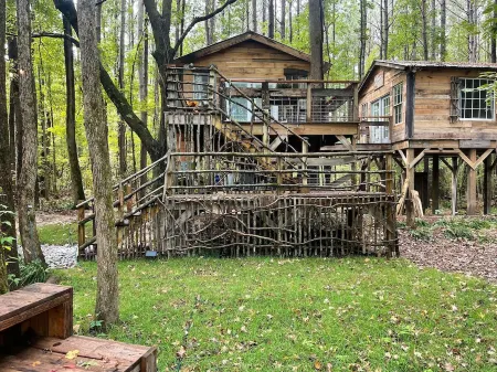 Fern Hollow Treehouse, rustic escape cozy romantic