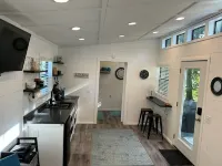 Tiny House for two nestled under massive oaks in Southern Oklahoma.