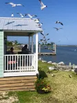 (Fishing from dock) Boat launch, seafood market & bait-tackle shop next door....