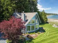 Open Design West Coast Home on 1600 Feet of Private Waterfront