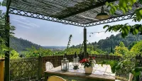 A Terrace Overlooking the Sea and the Hills of Versilia - Villaer
