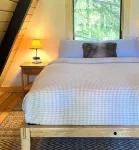 Romantic A-frame Cabin with Cedar Sauna, Private River and Scenic Views