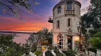 Top Apartment #3 of the Castle ~ Sunsets & Views High above Lake Travis! Hotels near Oasis Texas balcony view