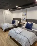 Lake house with a game room