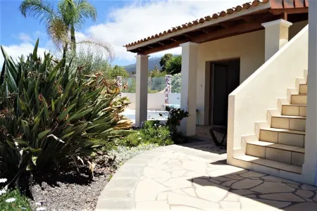 Villa with spectacular sea views, heated saltwater pool, dreamlike garden