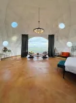 Southern Boho inspired Geodesic Dome nestled up next to Big Bend National Park.