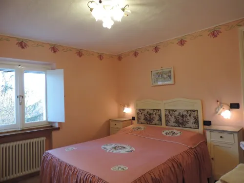 Isolated on hill, flat with terrace among romanesque art,quiet,nature.
