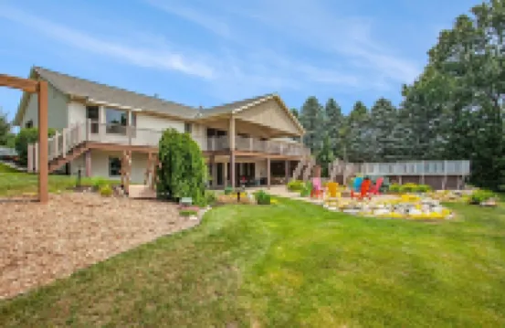 Private lakefront home. Sandy beach canoe, 2 kayaks. Pool, Spa & Pontoon rental.