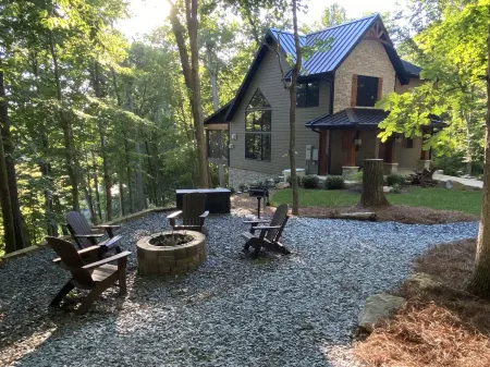Modern/rustic chalet nestled in the woods at Paradise Ranch & Retreat