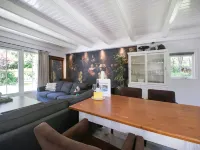 A Detached Bungalow with Outdoor Fireplace Covered Terrace and Pond in a Forest Plot - Wifi