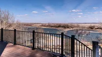 Quaint house on the bluffs overlooking the  scenic Missouri River.