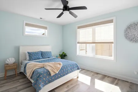 2 Master Bedrooms, Outdoor shower, Parking for 3 Cars, 2 blocks to beach.