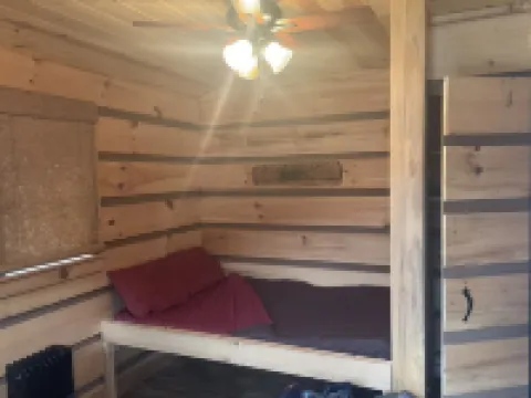 Tiny cabin by the creek