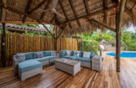 Spacious 3-Bedroom Villa. with a pool, rancho- STEPS away from Langosta Beach.