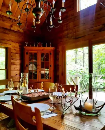 Rare private cabin retreat surrounded by 1700 acres of woods, yet close to town.
