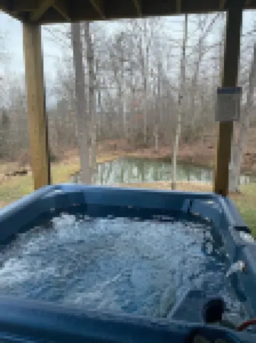 Relax in Our Secluded Hot Tub Overlooking the Pond with a Glass of Wine in Luray