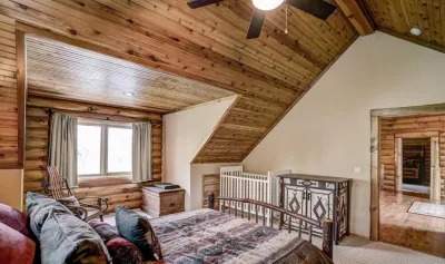 Executive Custom Log Lodge on Little Round Lake