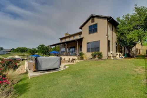 Highly rated home with private pool, hot tub and 90 feet of waterfront!