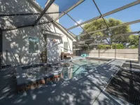 Screened Heated Pool & Hot Tub with Golf Cart - ONE Block to the BEACH!