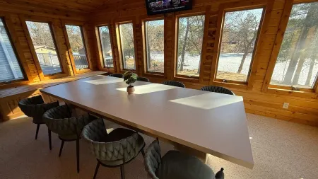 Spacious Lakefront Home with Nostalgic Charm, Wifi, AC and a Boat Dock