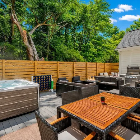 Rocky Mount Retreat Hot Tub Firepit Gameroom