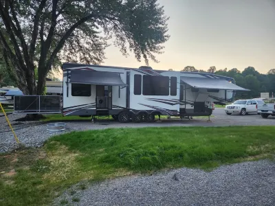 Camper on campsite
