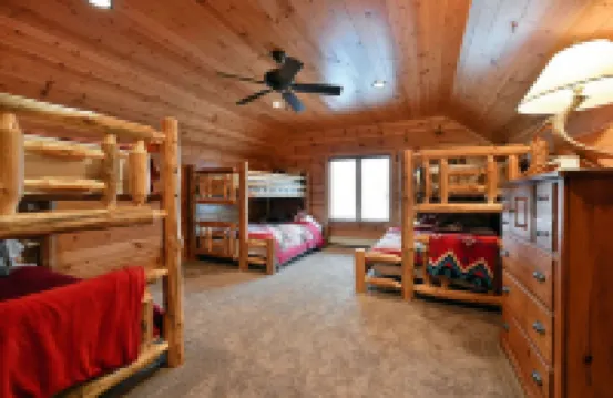 Custom-Built Log Cabin Family Friendly Home on Round Lake, Close to Trails!