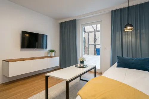 "Living comfortably" in the apartment at Leinetal* near the lake*Angelsee* fireplace Hoteles en Northeim