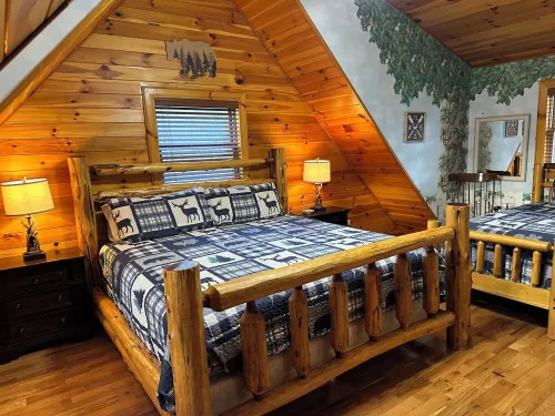 Beautiful Log Cabin with Mountain Views, Private Pond & Dock - Winter Discounts
