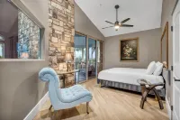 Castle on a hill, breathtaking views, surrounded with pools, trees, and lawn