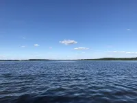 beautiful wooden house with exclusive furnishings and panoramic windows on Schwielowsee