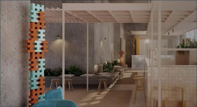 록 앳 이스트 사이드 갤러리의 현대적인 주방 공간