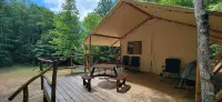 Charming meadow camp in the forest  mountains near fish pond. Events are OK. Pet