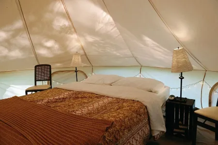 Luxurious Bell Tent on Ischua Creek at Campground Adventures