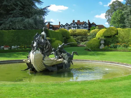 Historic barn in peaceful country village