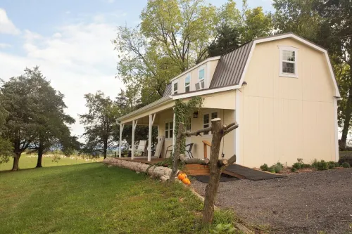 On farm cottage with mountain views.